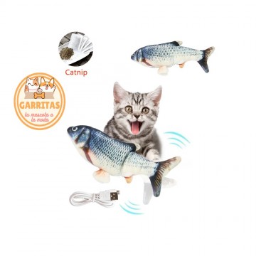 Juguete para gato con movimiento en forma de pez