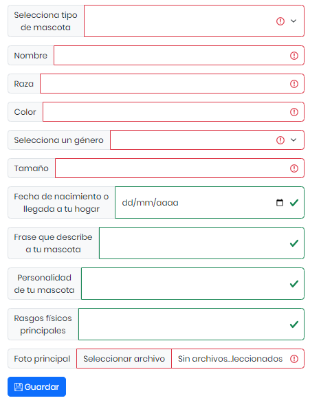 Datos Mascota